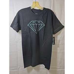 Diamond Supply Co Black And Turquoise Short Sleeve Shirt Size S BRAND NEW